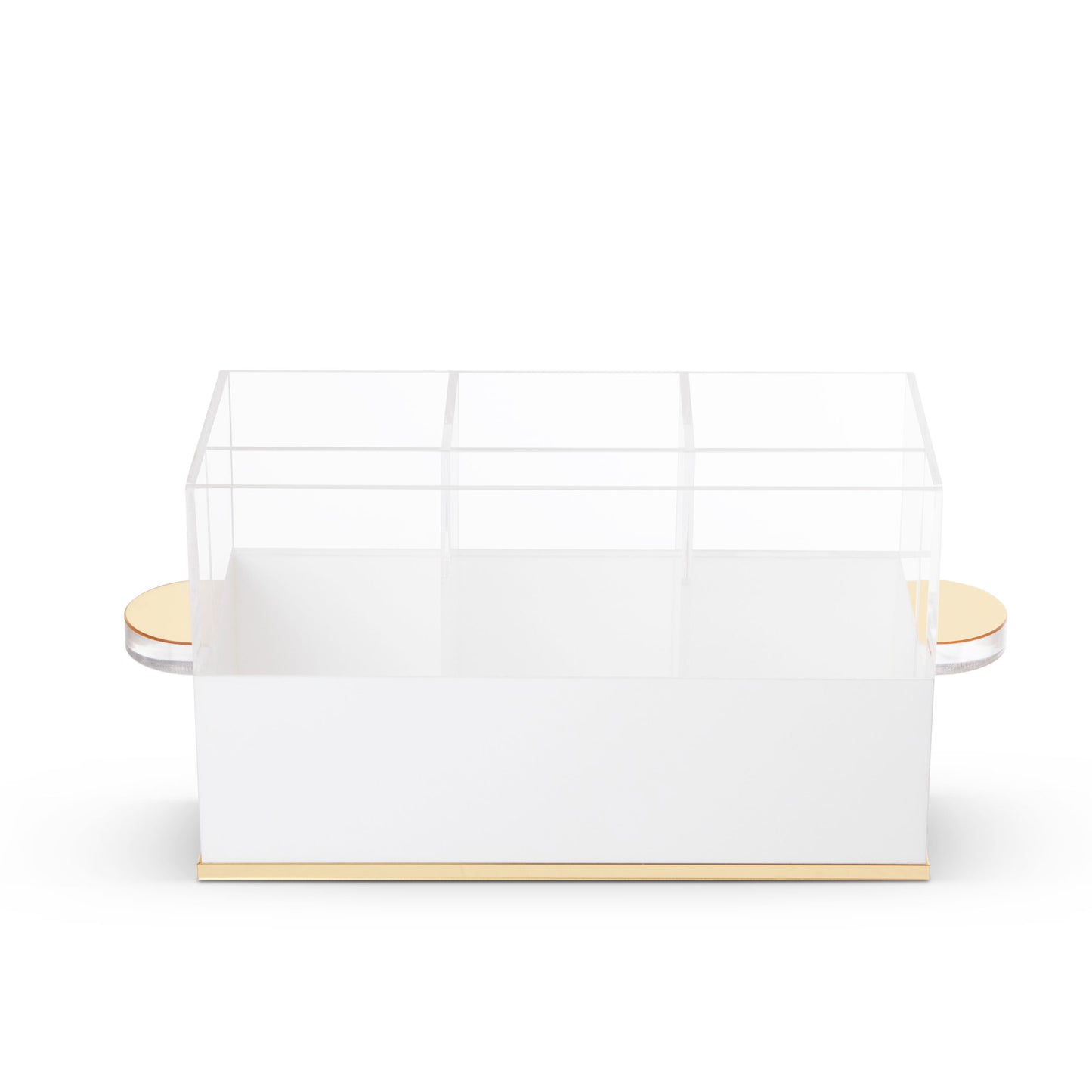 Acrylic Cutlery & Napkin Organizer with Gold Accents